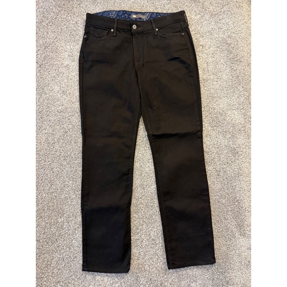 Levis 525 Jeans Womens 14M Black Straight Leg Perfect Waist Flap Pocket 15564